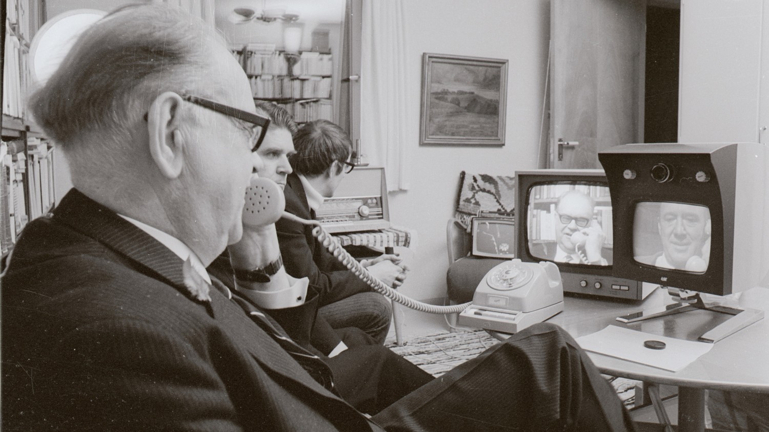 Sweden, 1969, the PM tries the picture phone