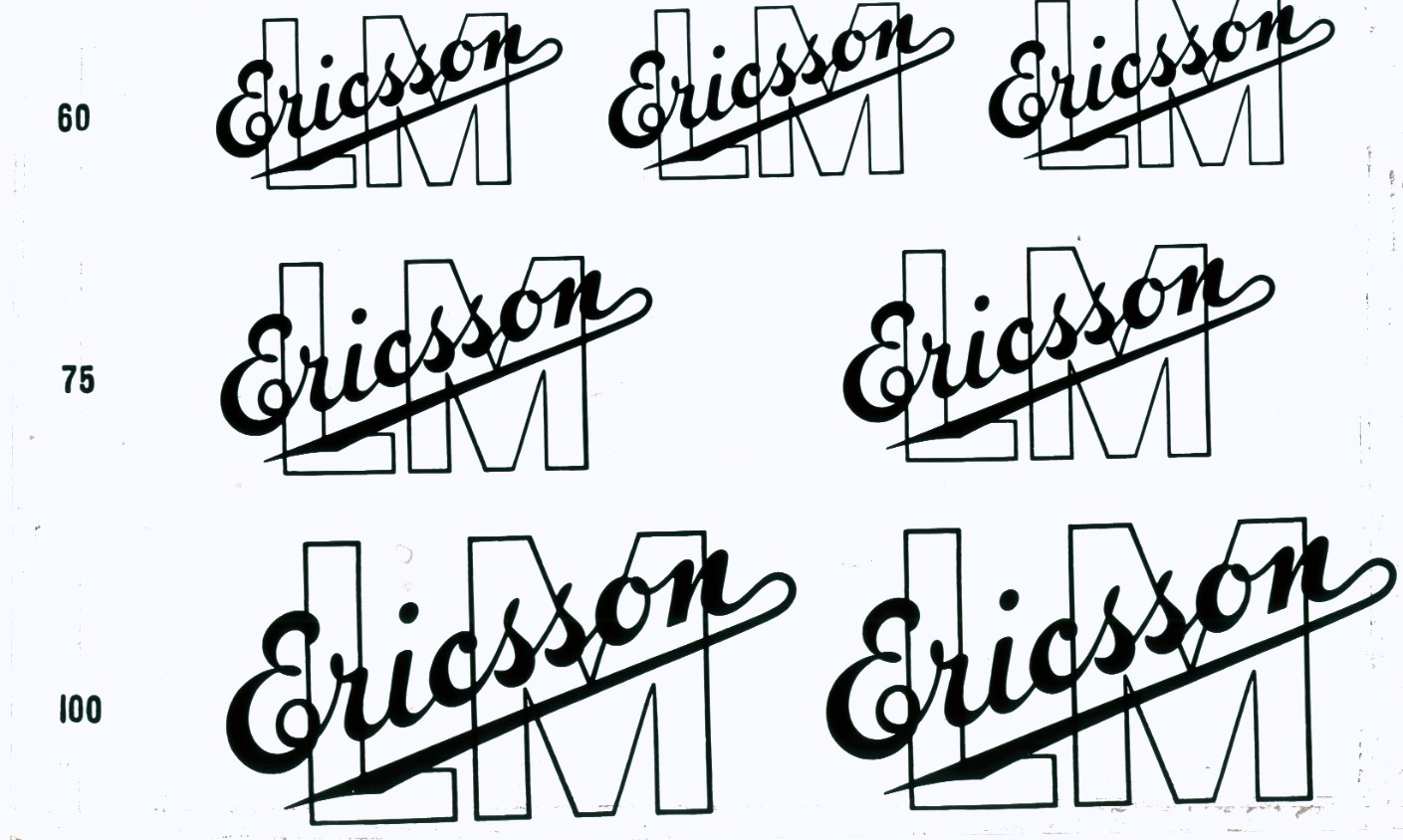 ERICSSON PARENT COMPANY, LOGOTYPE FROM LATE 1930S TO 1982