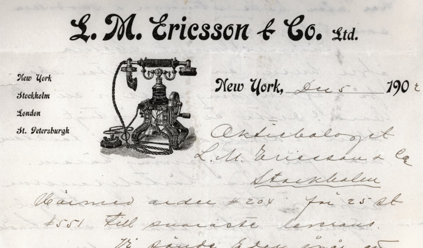 LETTER FROM LM ERICSSON & CO LTD 1902