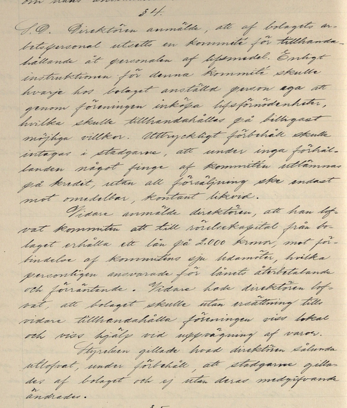 MINUTES, BOARD OF DIRECTORS, 1915