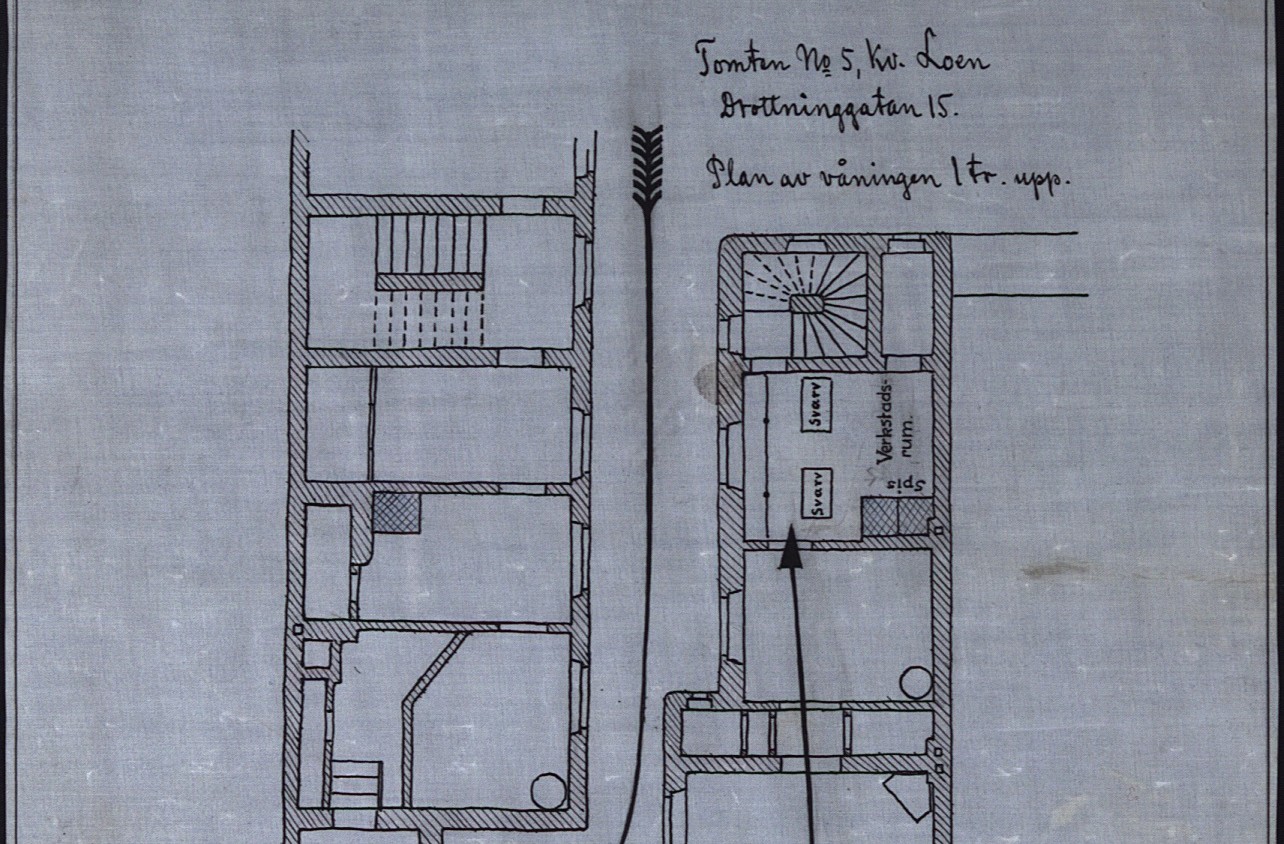 This drawing shows Lars Magnus Ericssons first workshop.