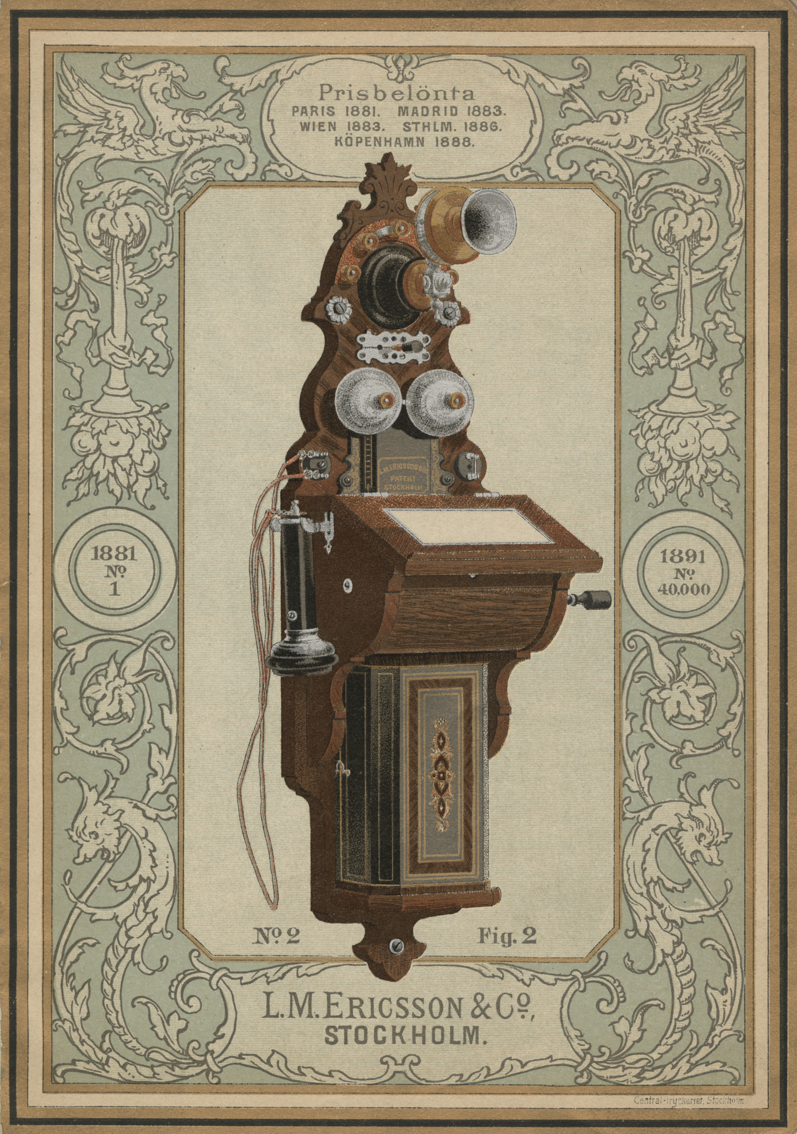 TELEPHONE, 1881 WALL MODEL, DRAWING
