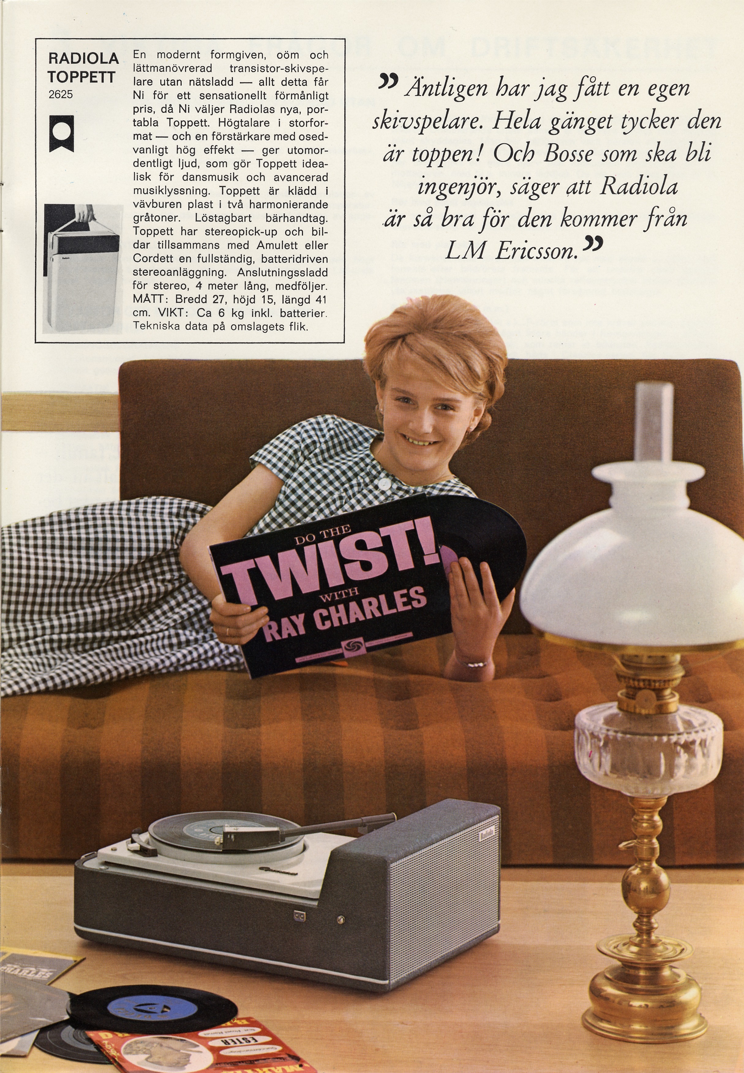 Record-player, Radiola, advert from 1962.