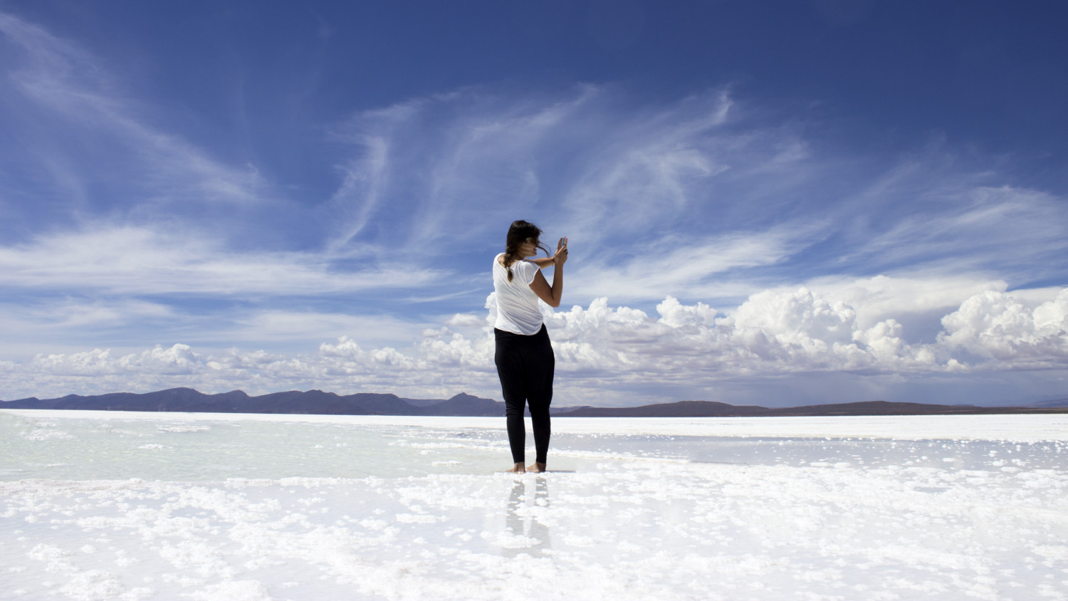 Woman looking at the phone