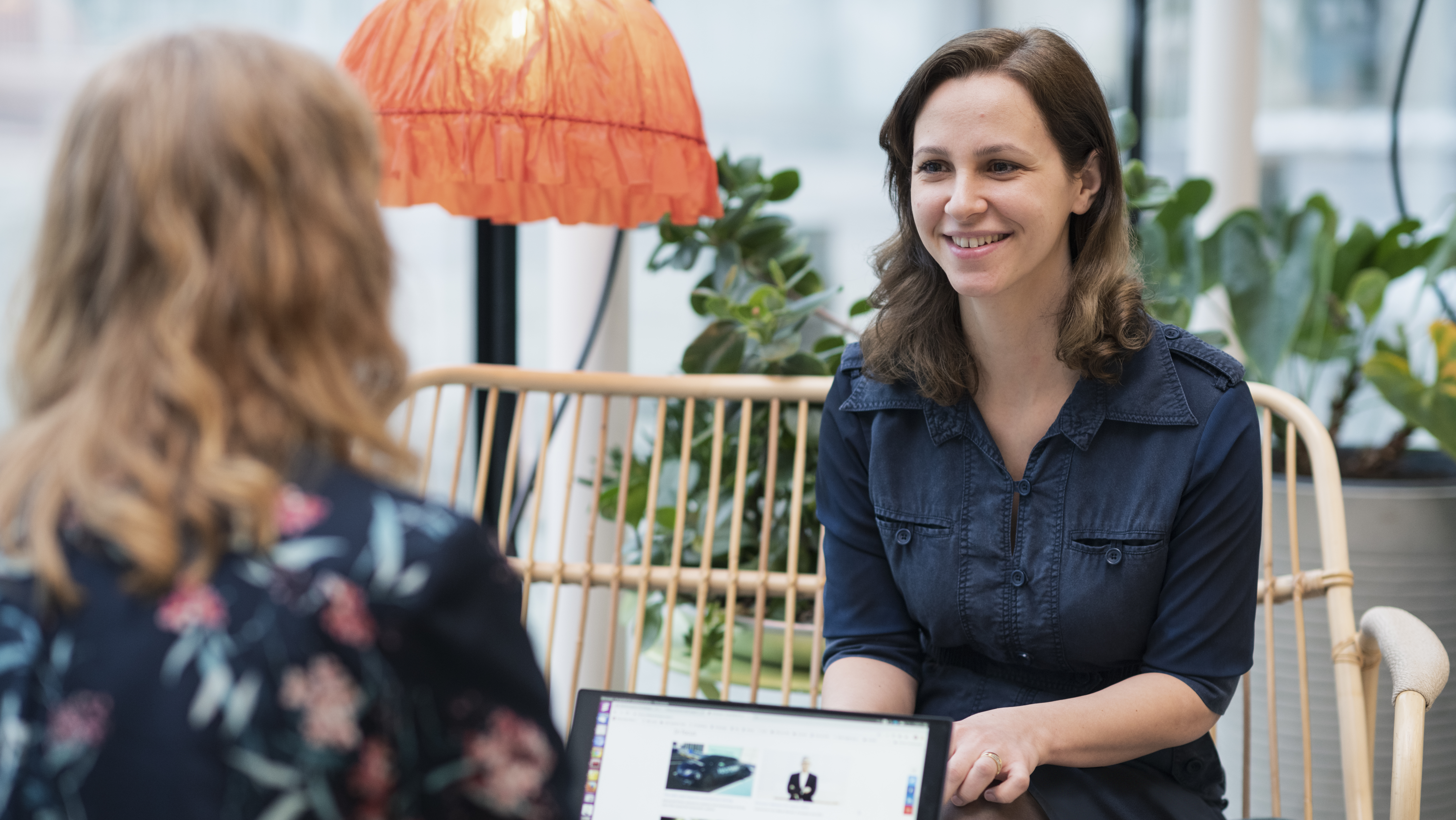 Employees in conversation