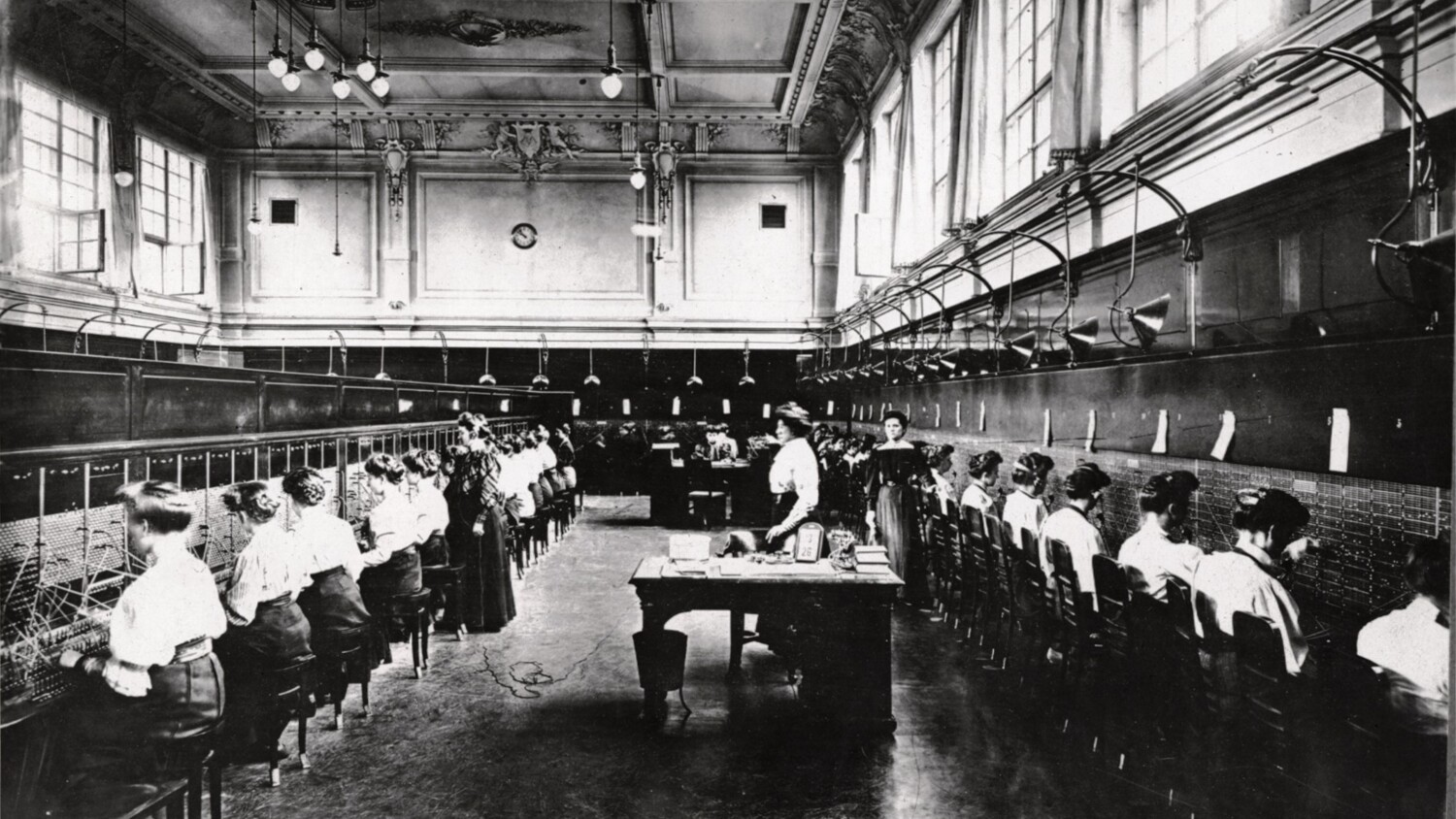 Poland, 1910s, Warsaw telephone station