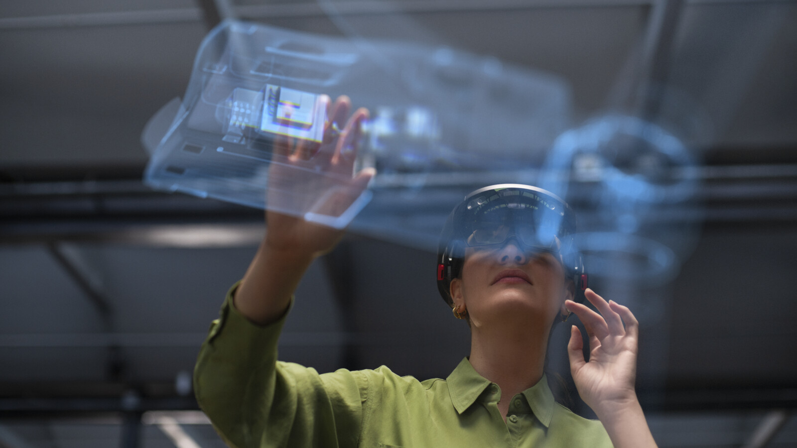 Person with AR glasses.