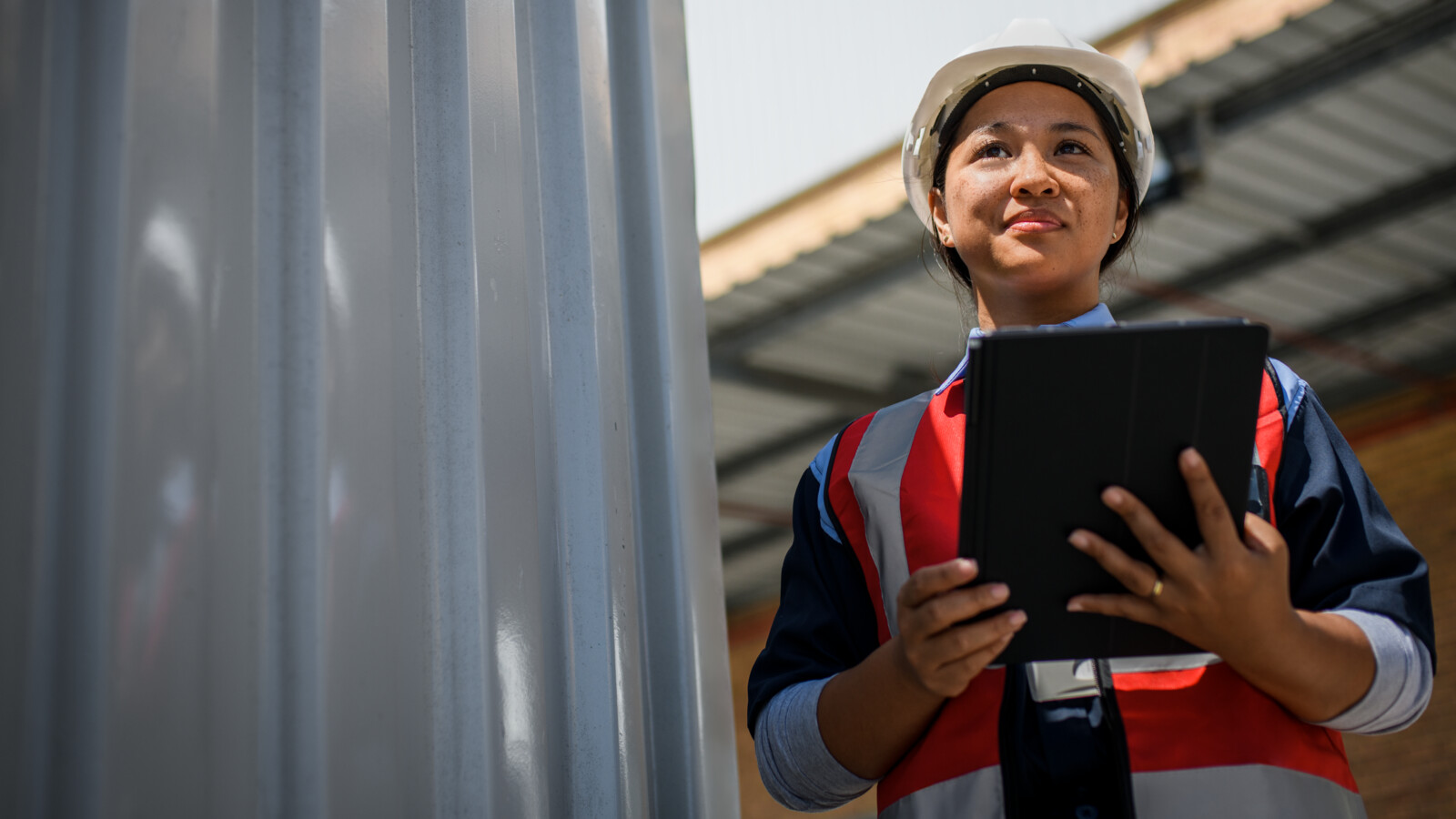 A woman with tablet