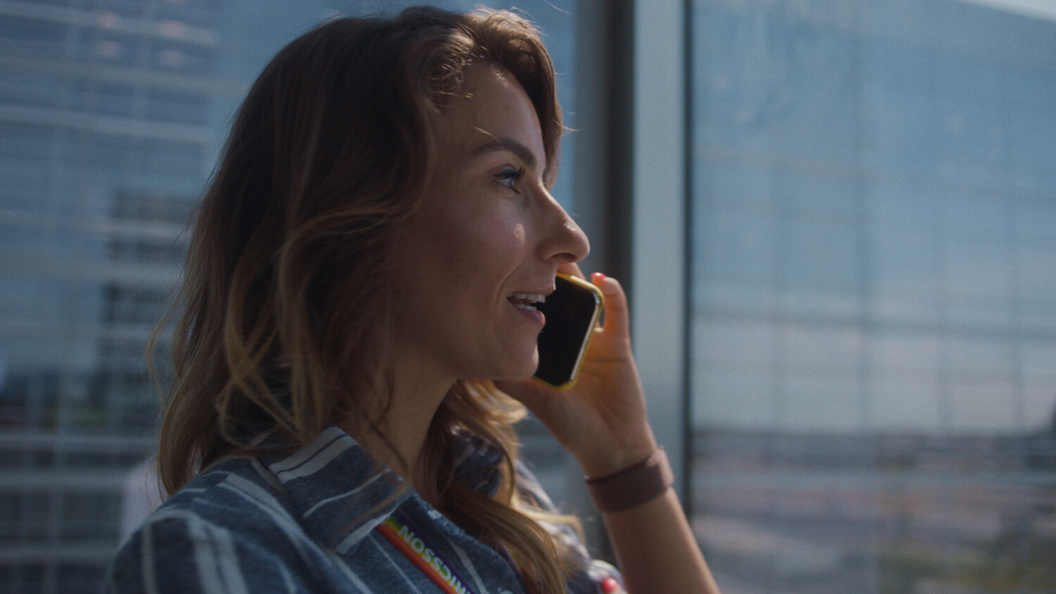 Employee in business call at the office