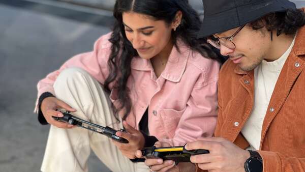 Woman on a bus with cell phone