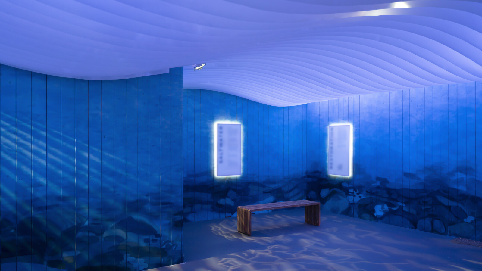 Blue room in AR/XR experience