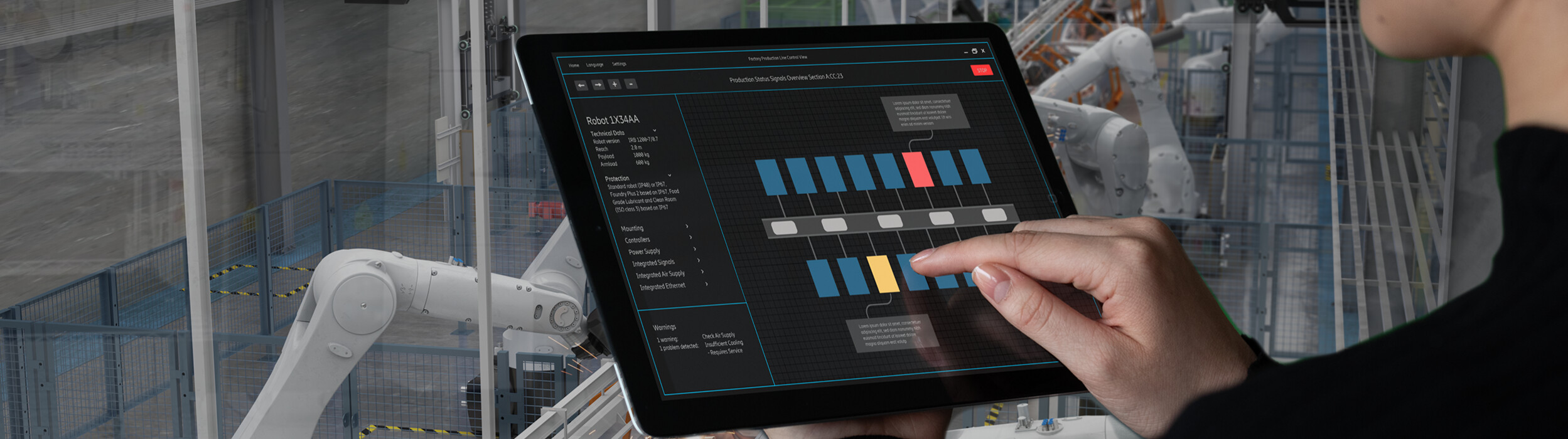 Monitoring of Industry robots automation automotive manufacturing
