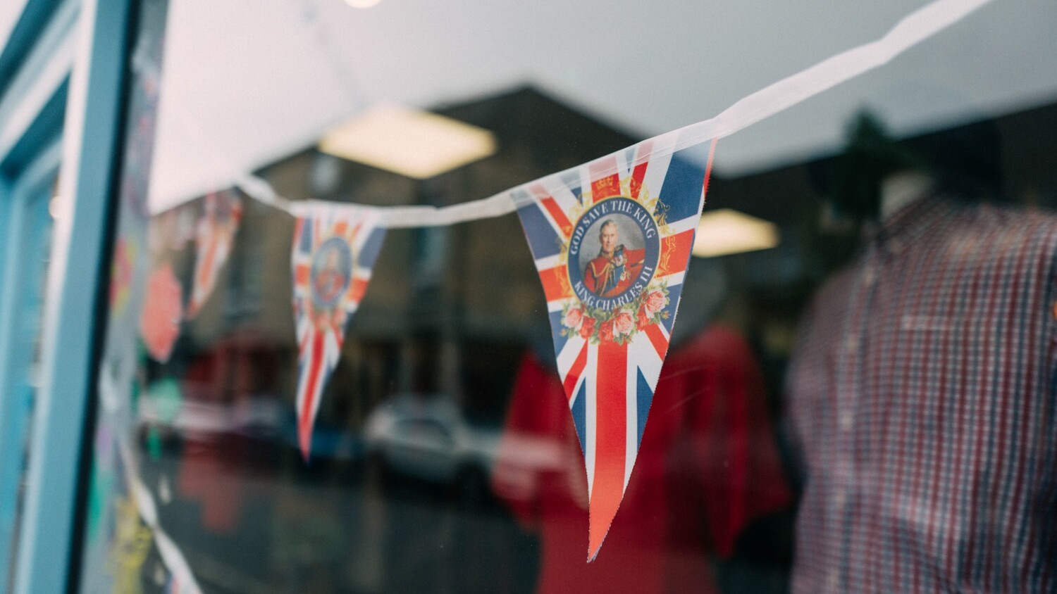 Window decorated to celebrate the King’s Coronation.