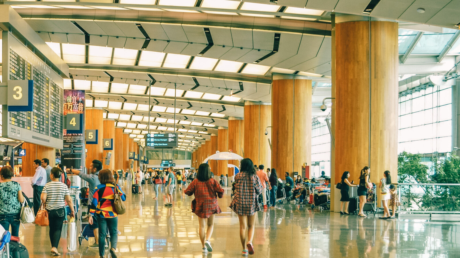 People at an airport.