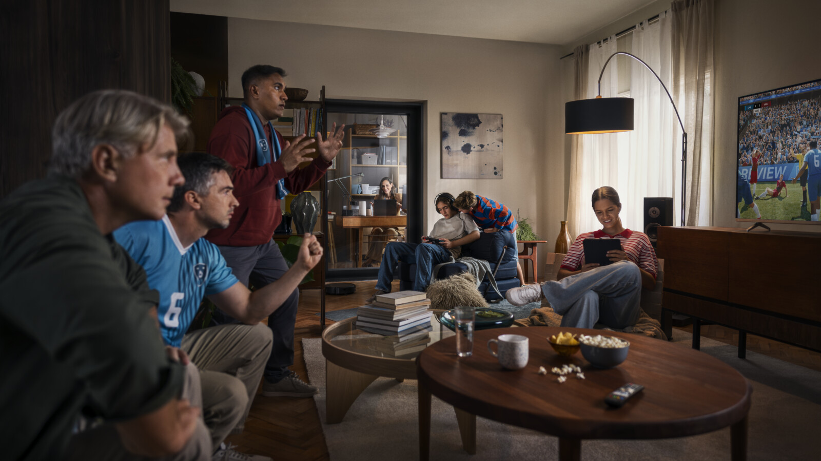 people watching the game