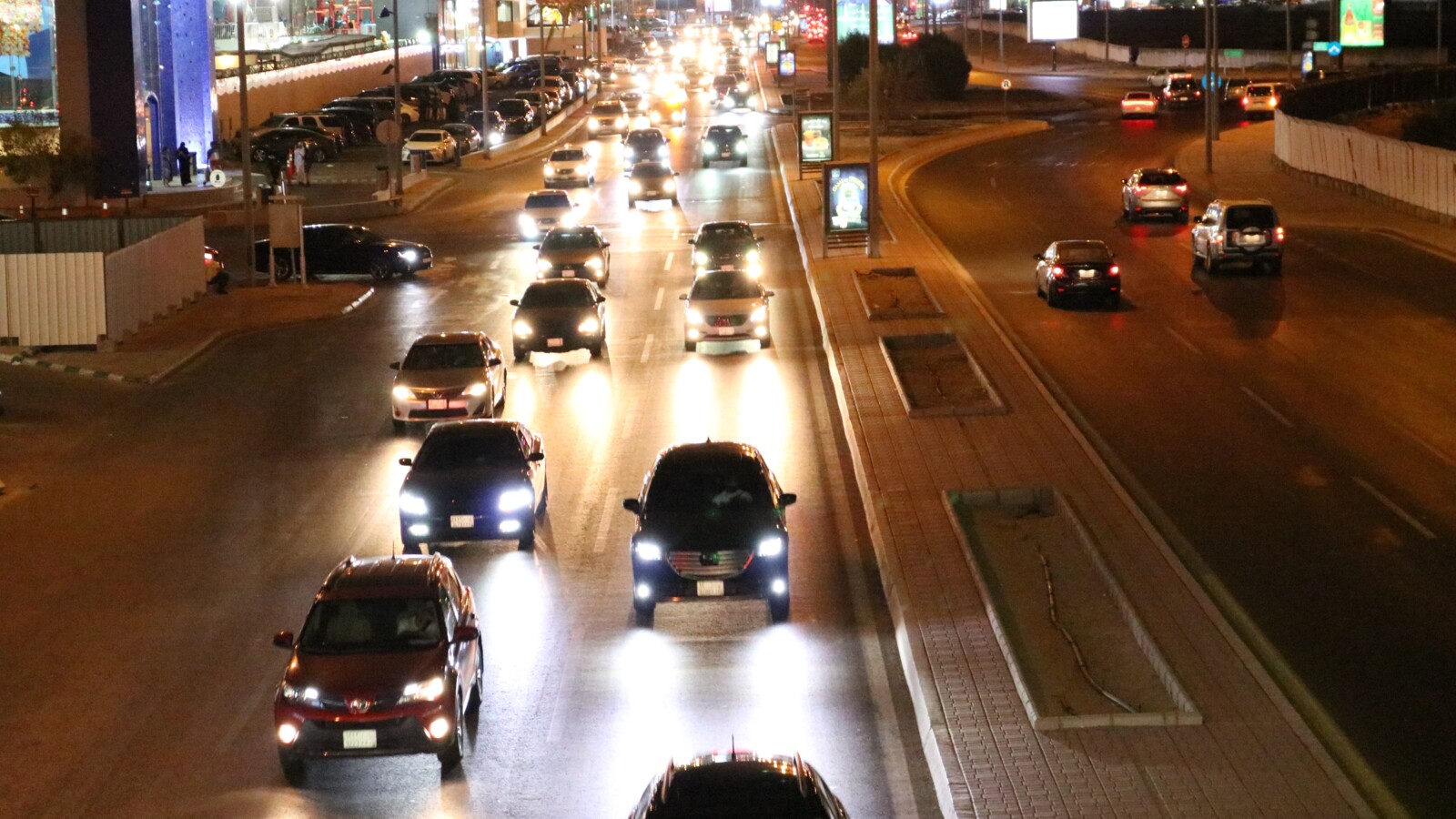 Cars in road