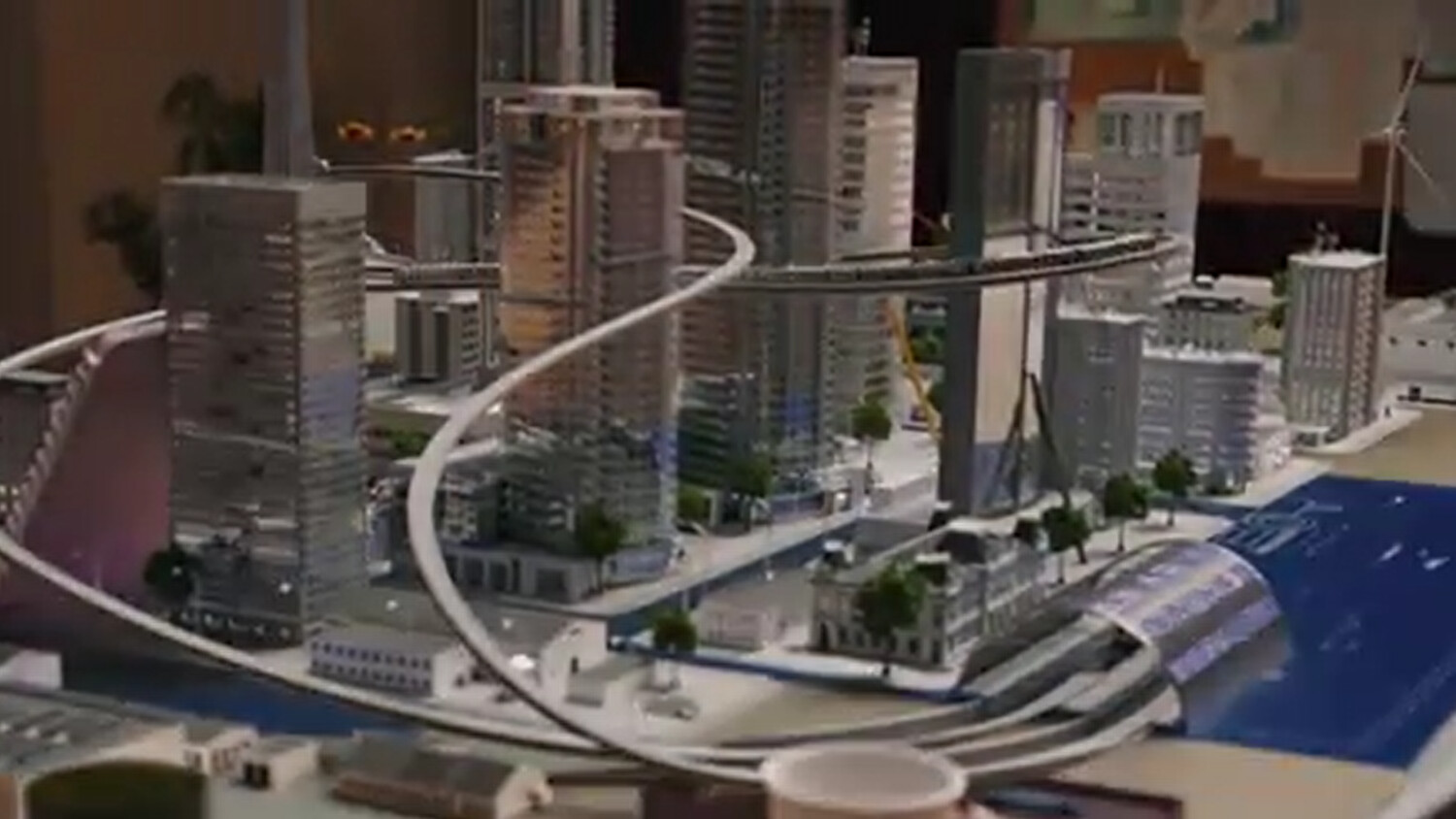 Cityscape wireframe.