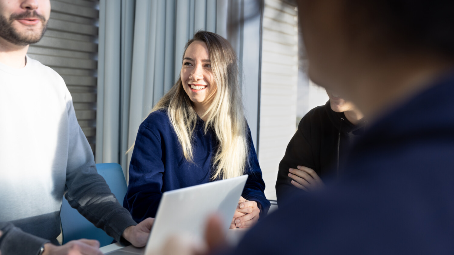 colleagues collaborating in R&D center
