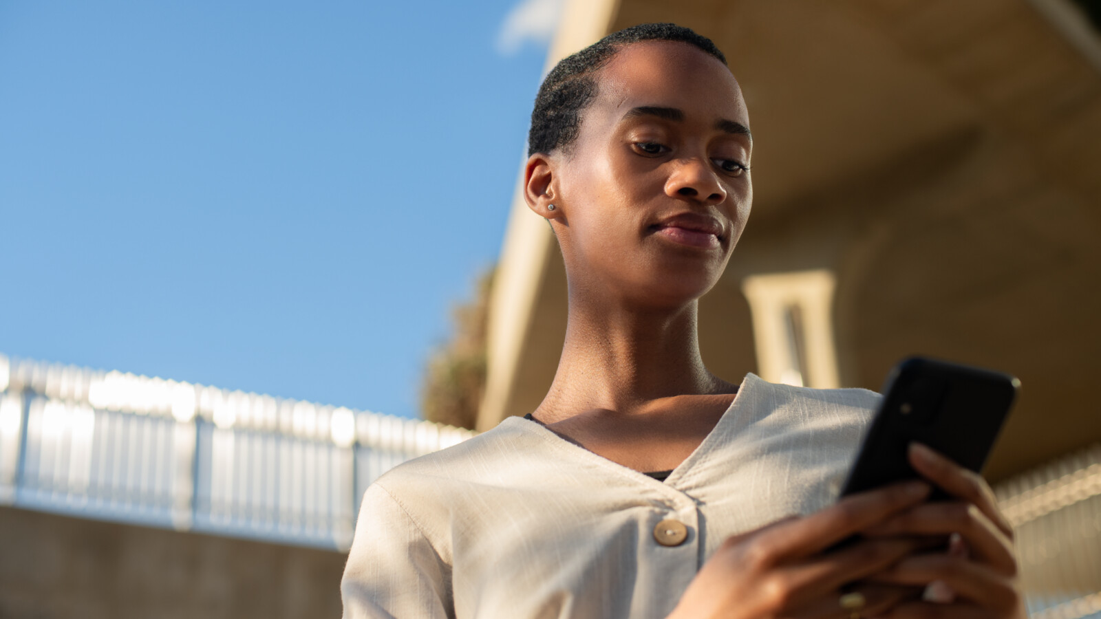Woman using her phone