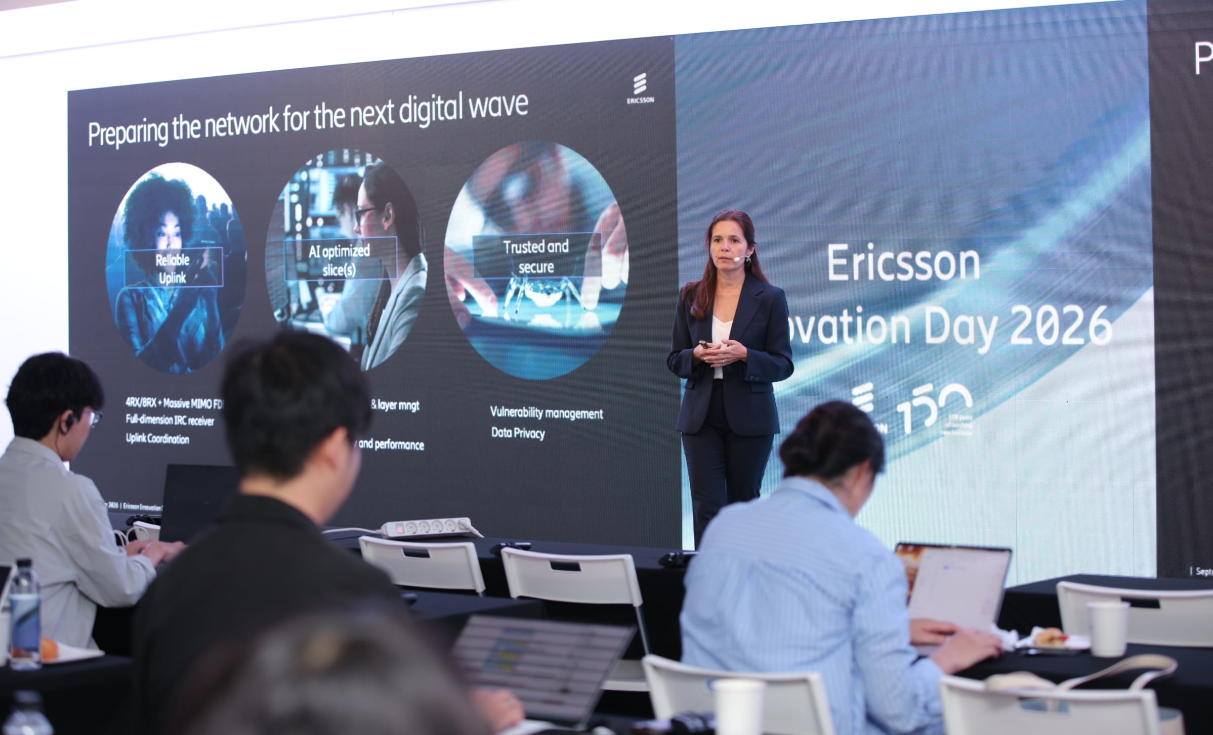 Sibel Tombaz speaking at Ericsson Innovation Day 2026