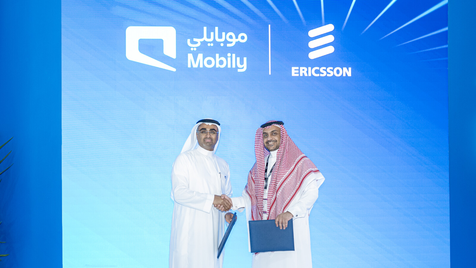 Ericsson and Mobily representatives sign MoU at LEAP 2026