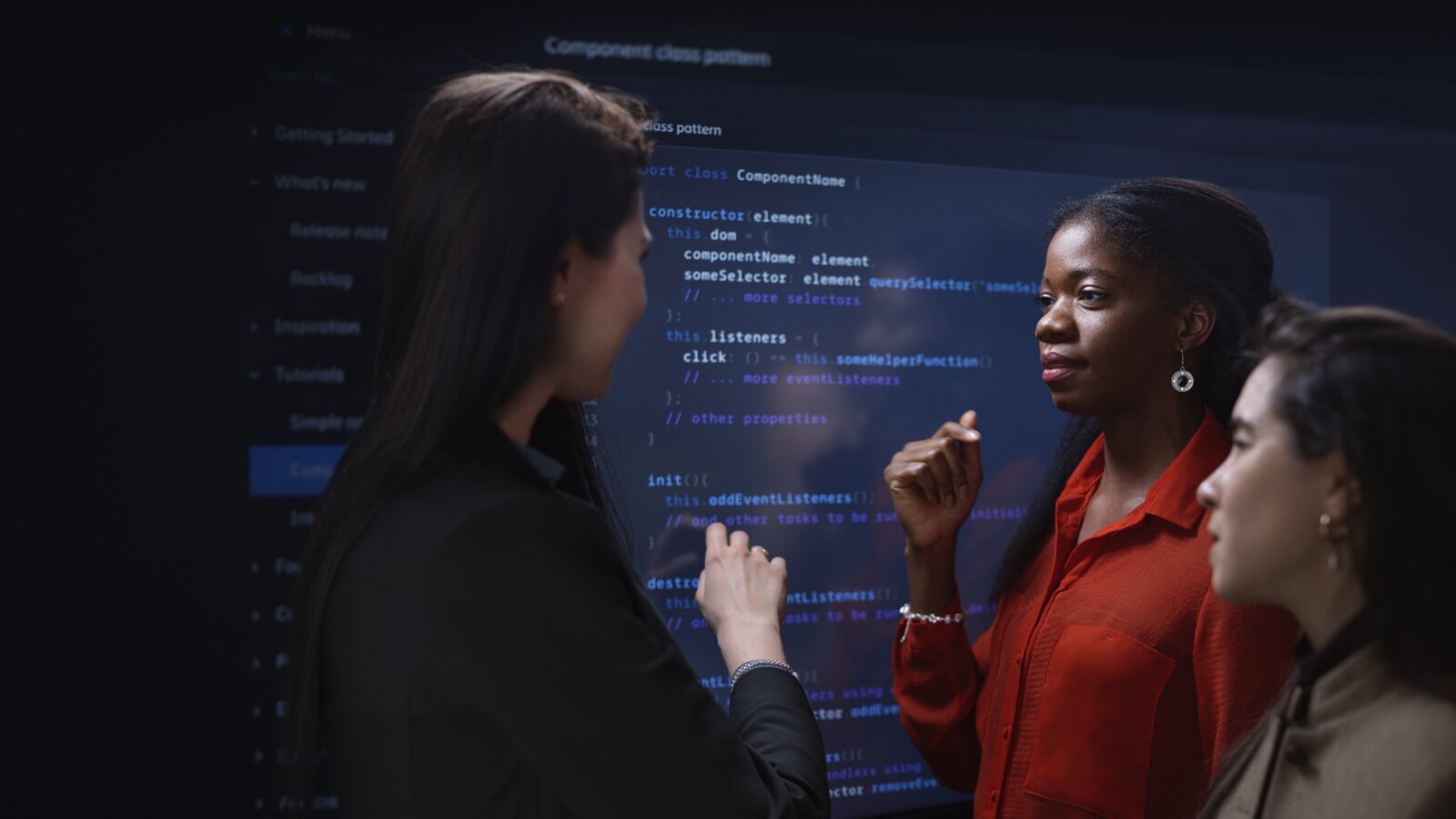 Colleagues discussing.