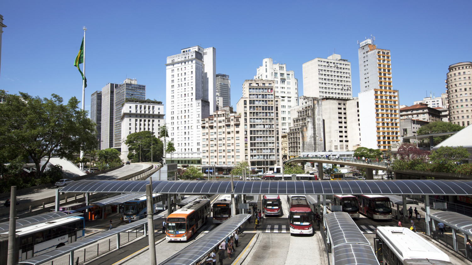 Estação de ônibus em São Paulo, Brasil.