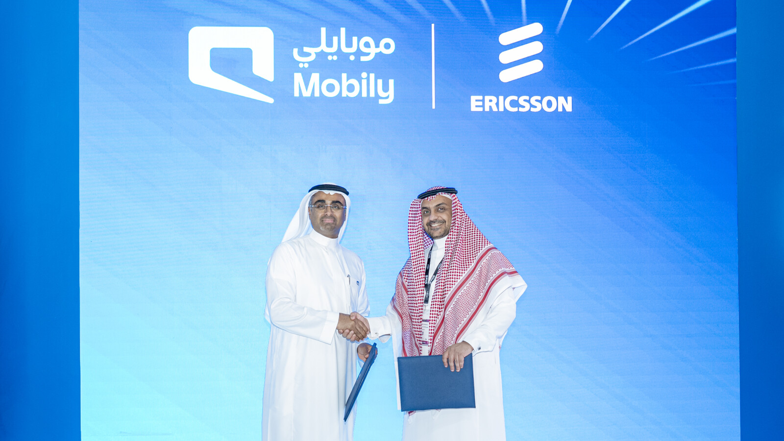 Ericsson and Mobily representatives sign MoU at LEAP 2026