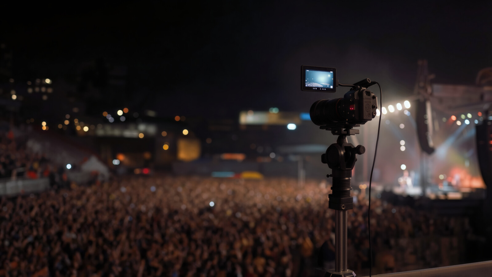 AI_generated Camera capturing live stage performance