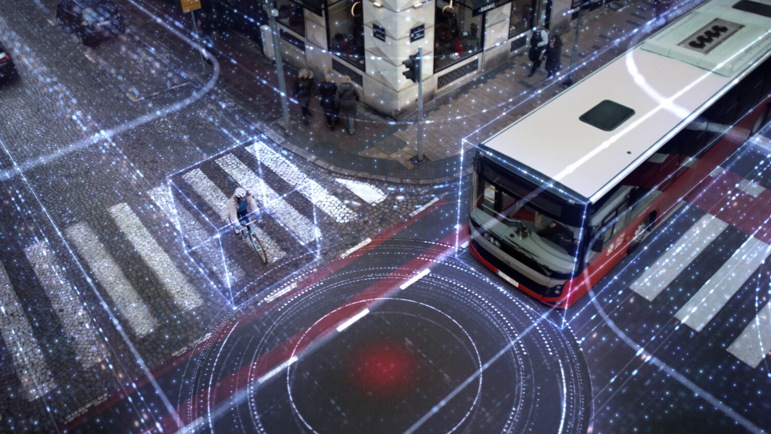 Illustration of a massive digital twin, smart city example.