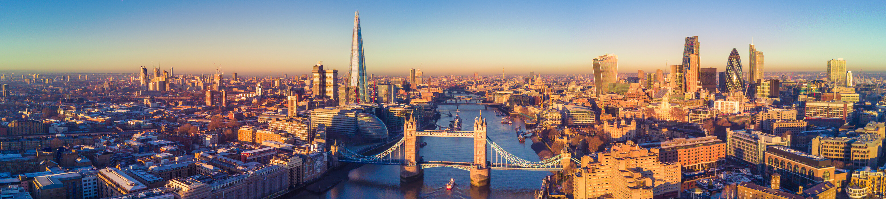 Aerial view of London and the River Thames