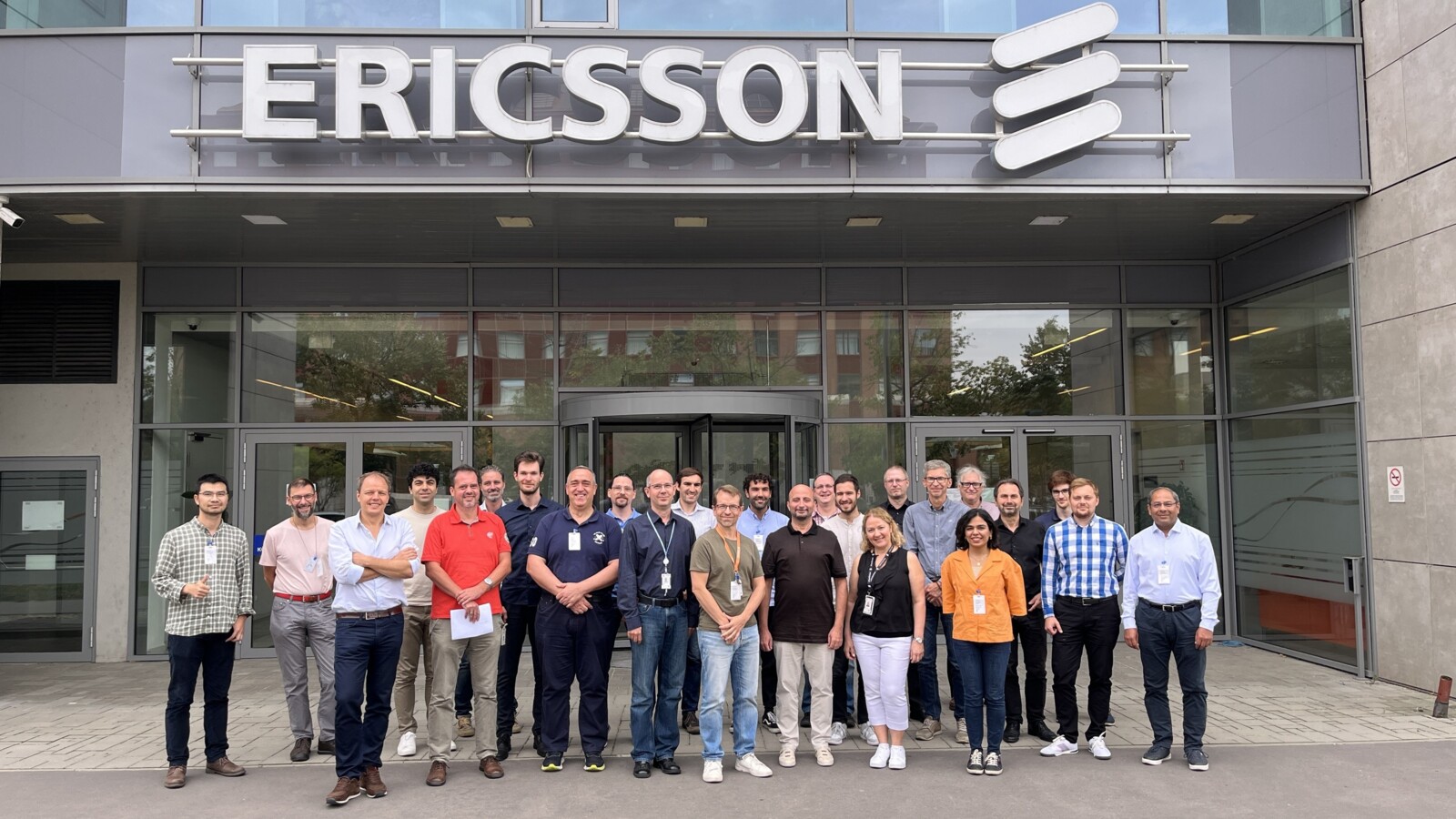 members of 6G consortium in from of Ericsson House in Budapest