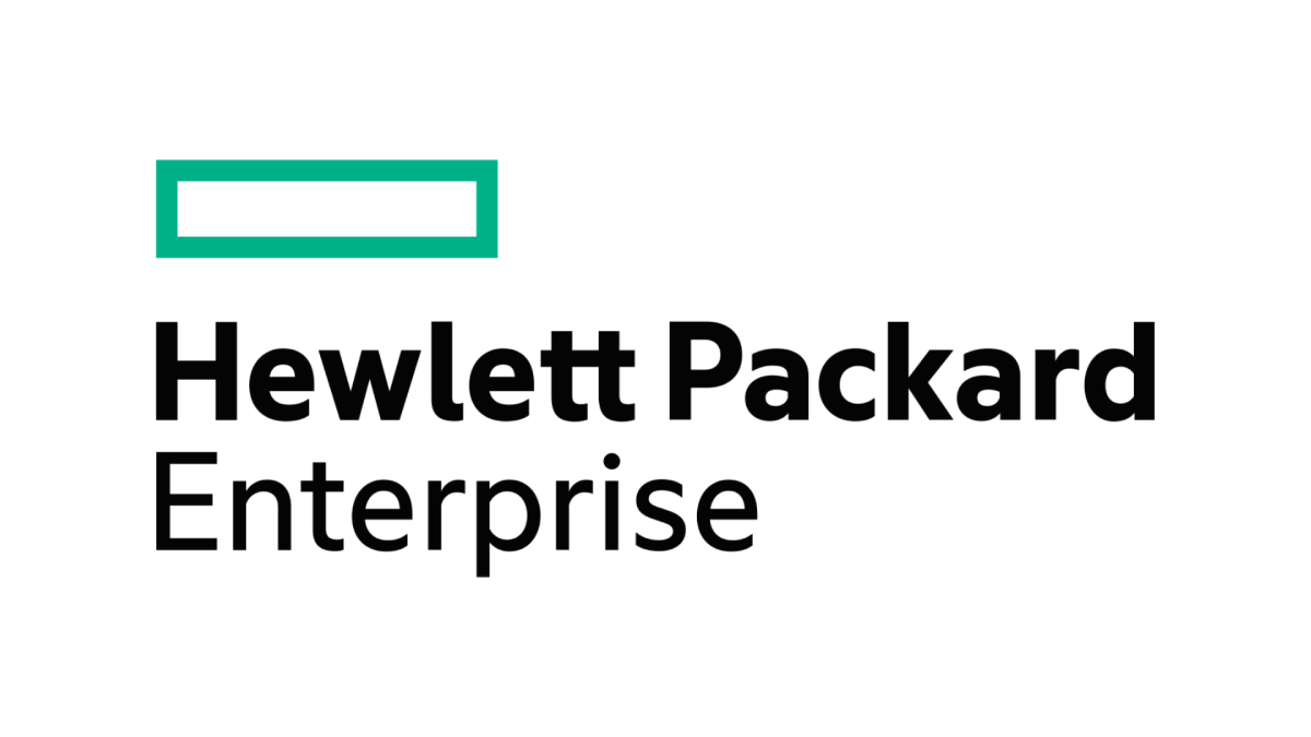 Hewlett Packard Enterprise logo.