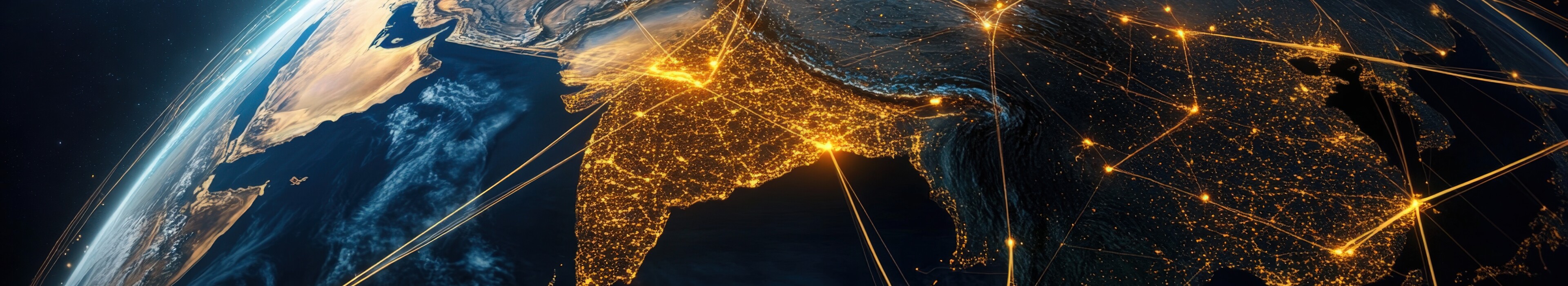 Global network connections over the earth