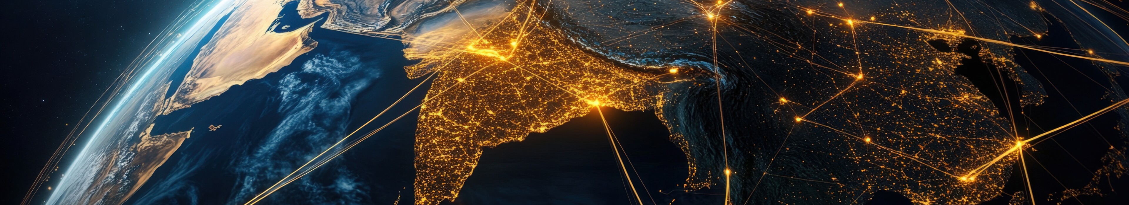 Global network connections over the earth