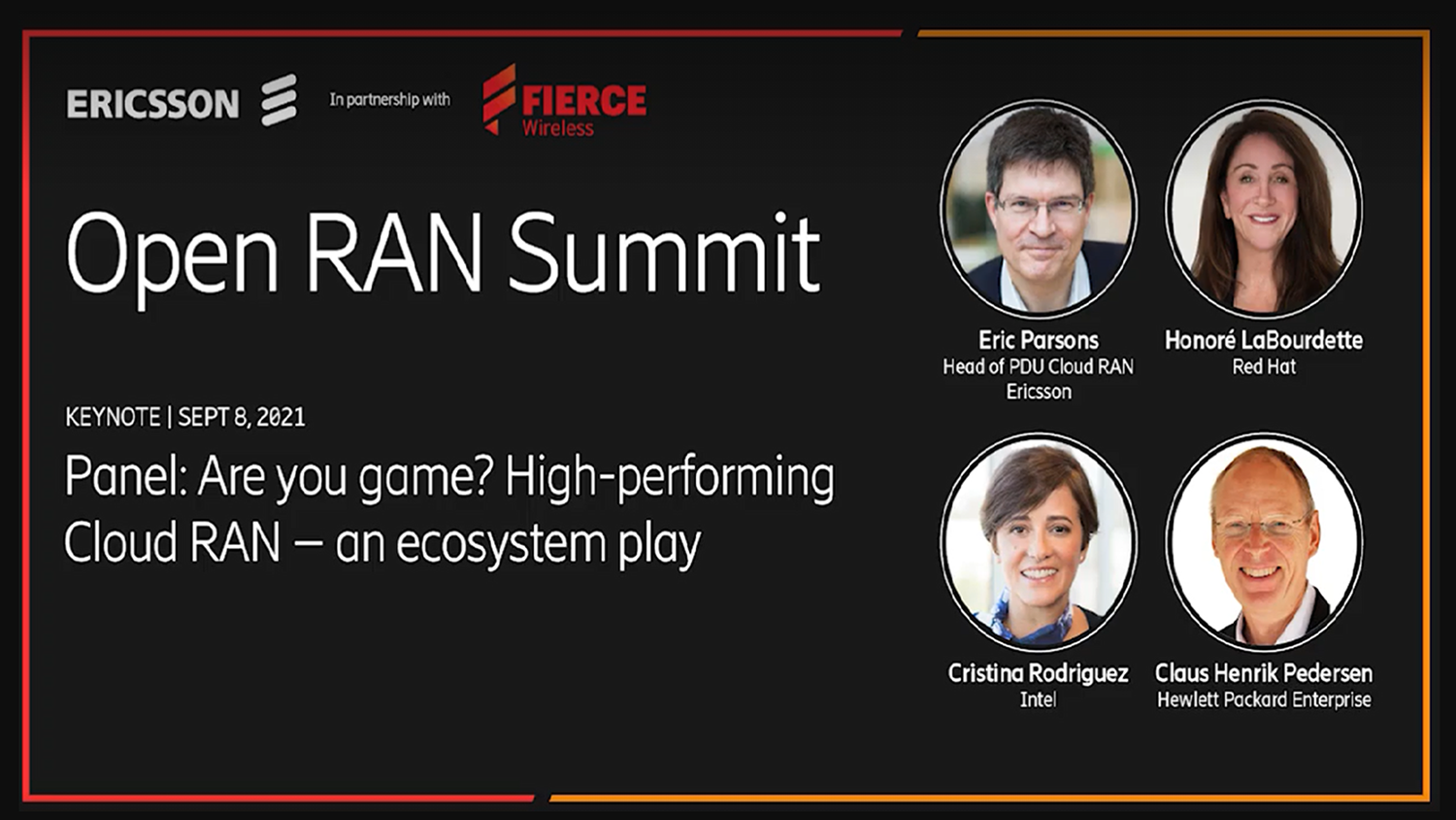 Open RAN Summit - Keynote September 6, 2021.