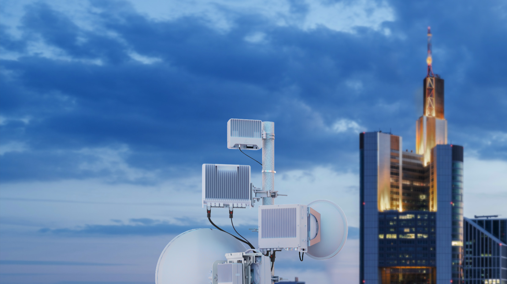 5G Transport portfolio—rooftop macro site in Frankfurt