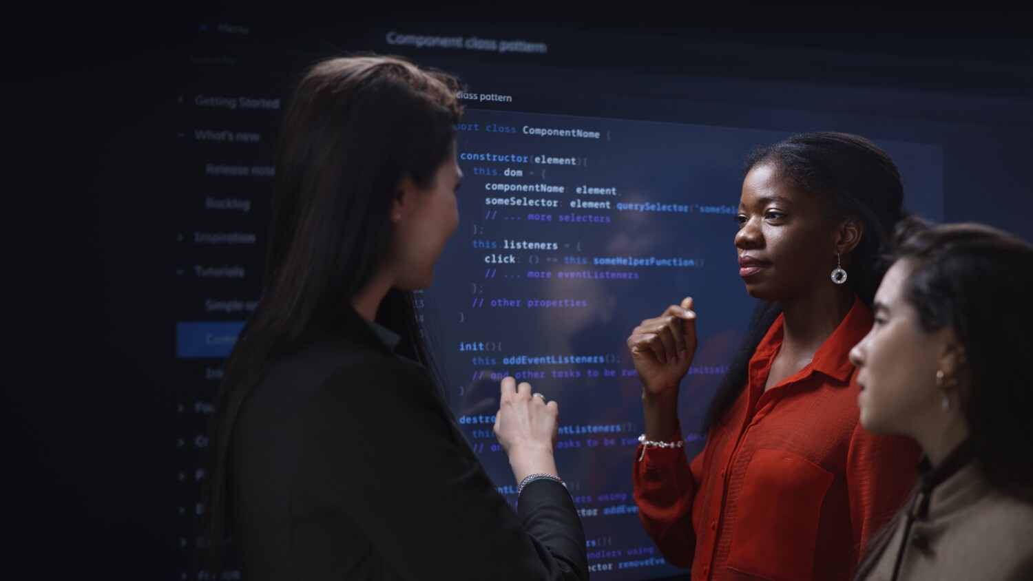 Colleagues discussing.