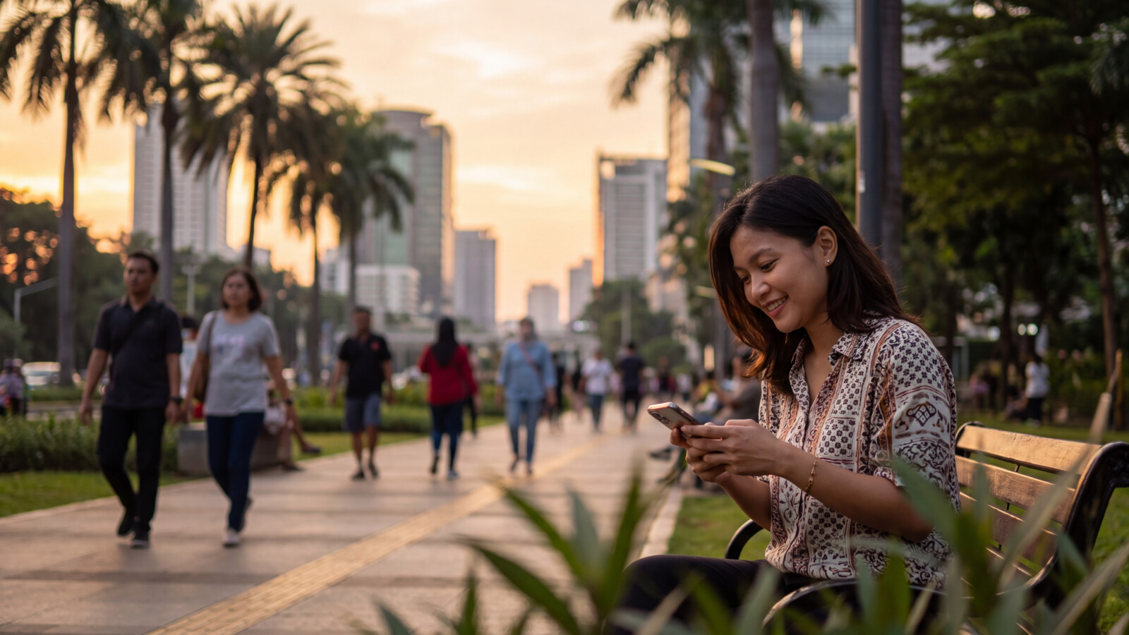 a girl with mobile