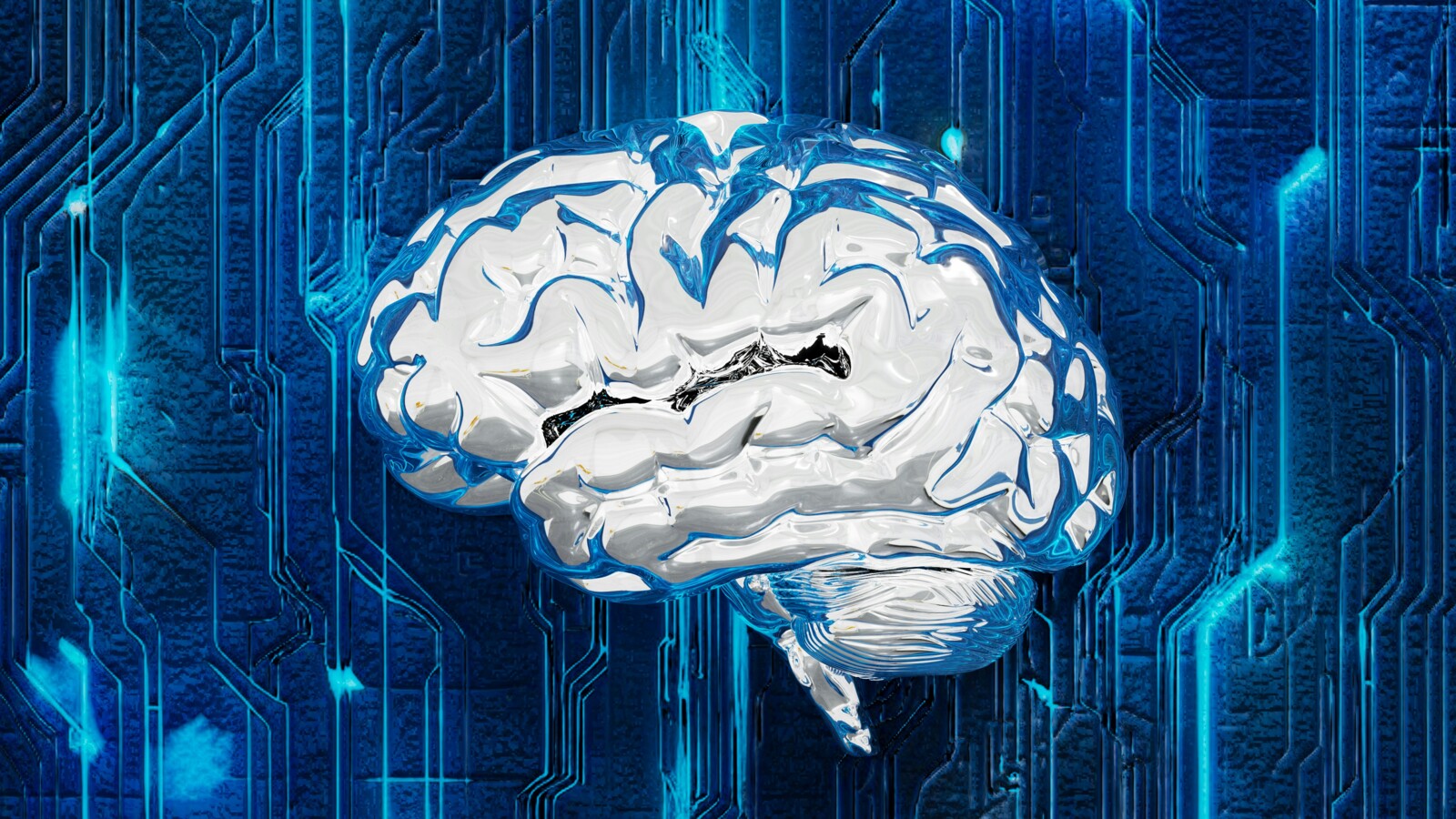  Image of a brain in futuristic setting for post on human connection technology