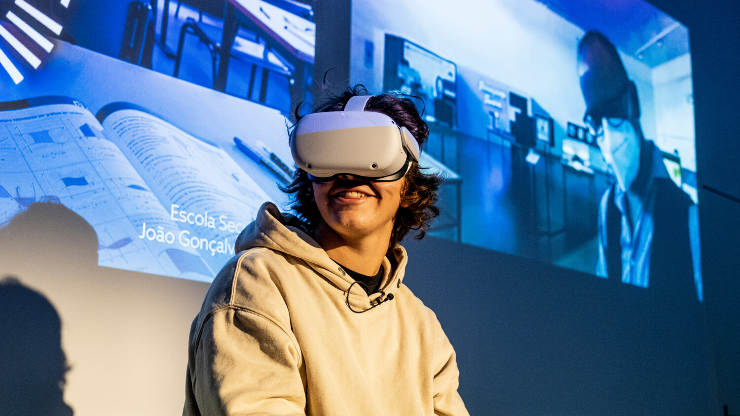 Person wearing VR headset