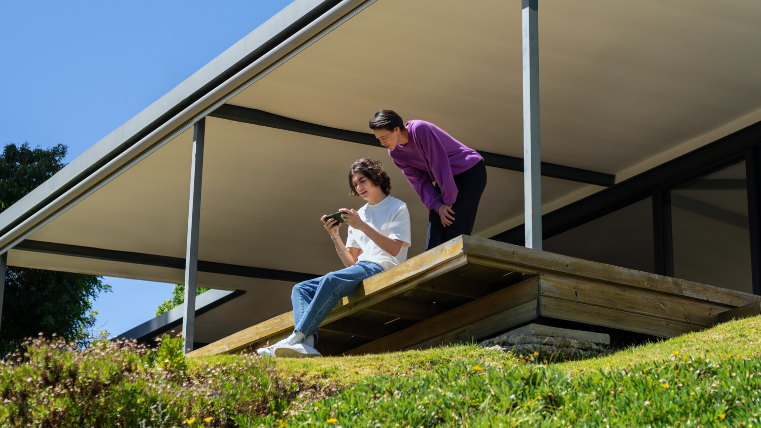 Friends working remotely