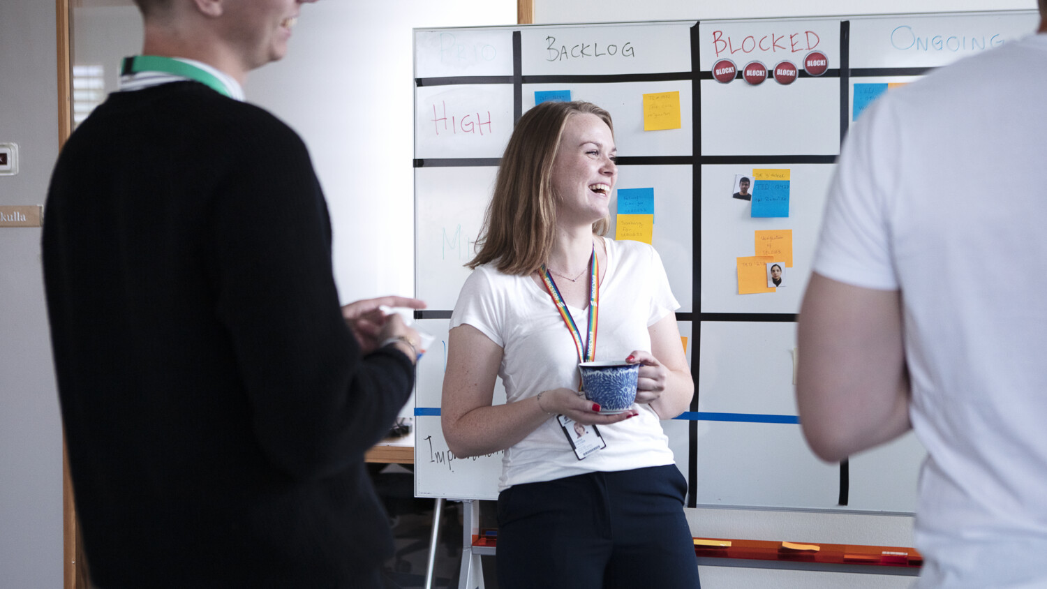 People talking over coffee