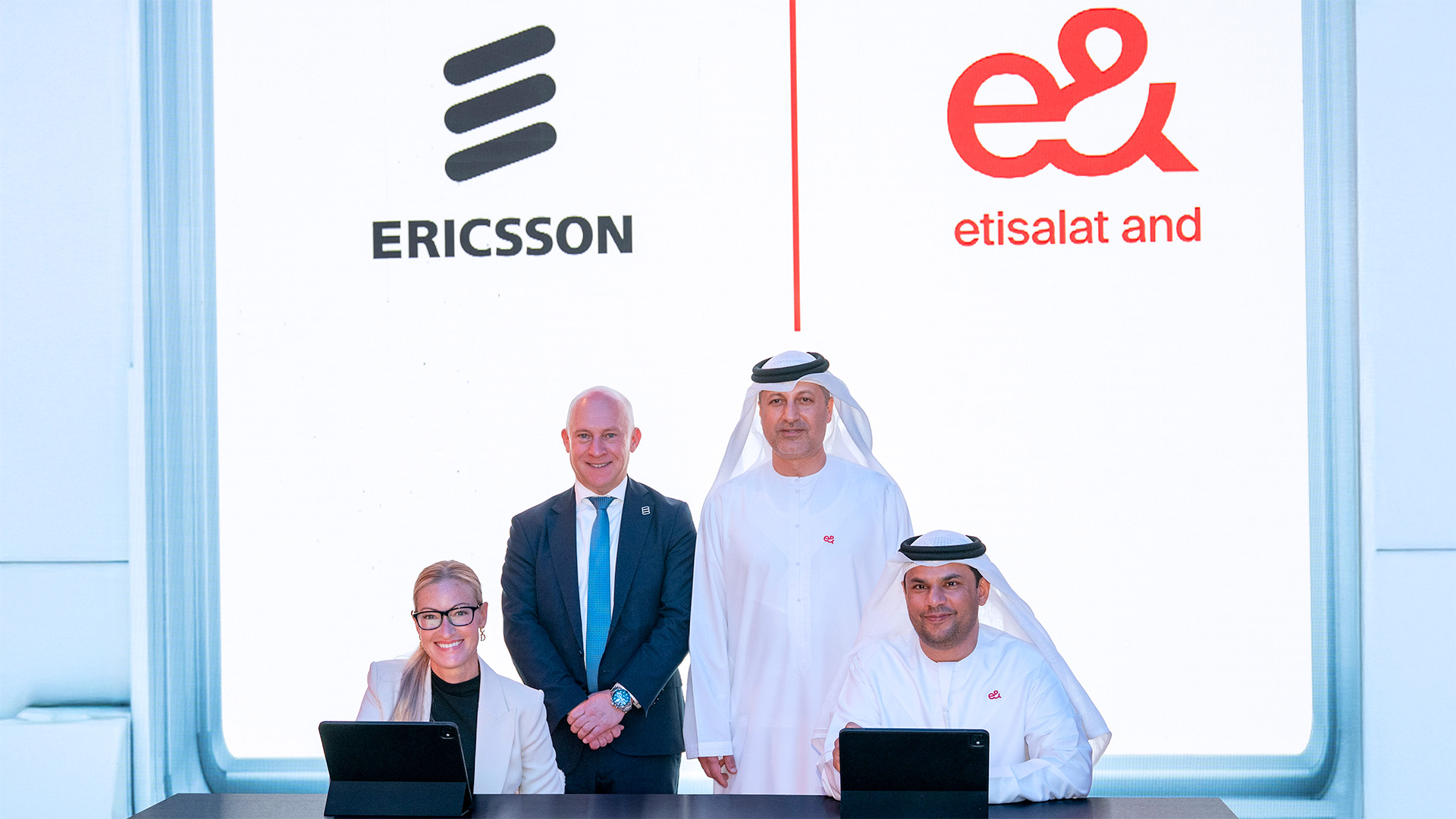 e& and Ericsson top management signing MoU at GITEX Global 2025