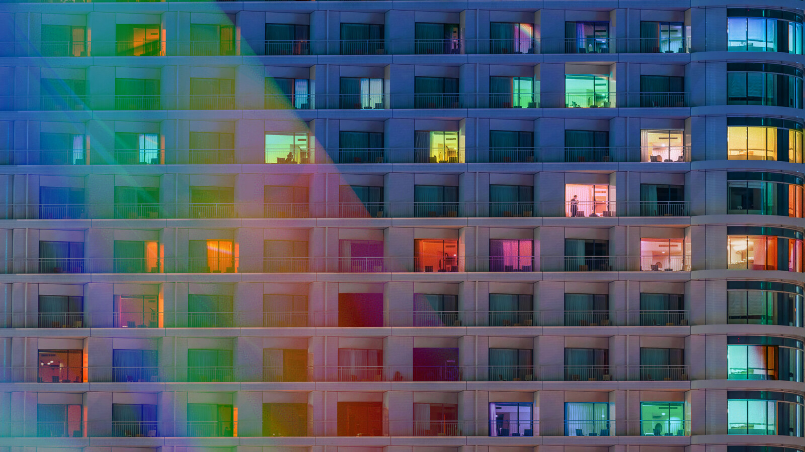 Windows in an apartment building.