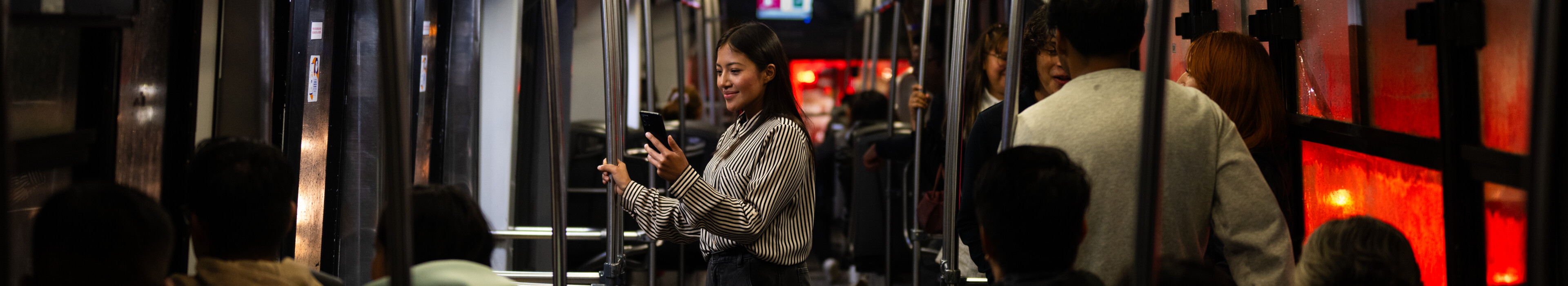 A woman on public transport