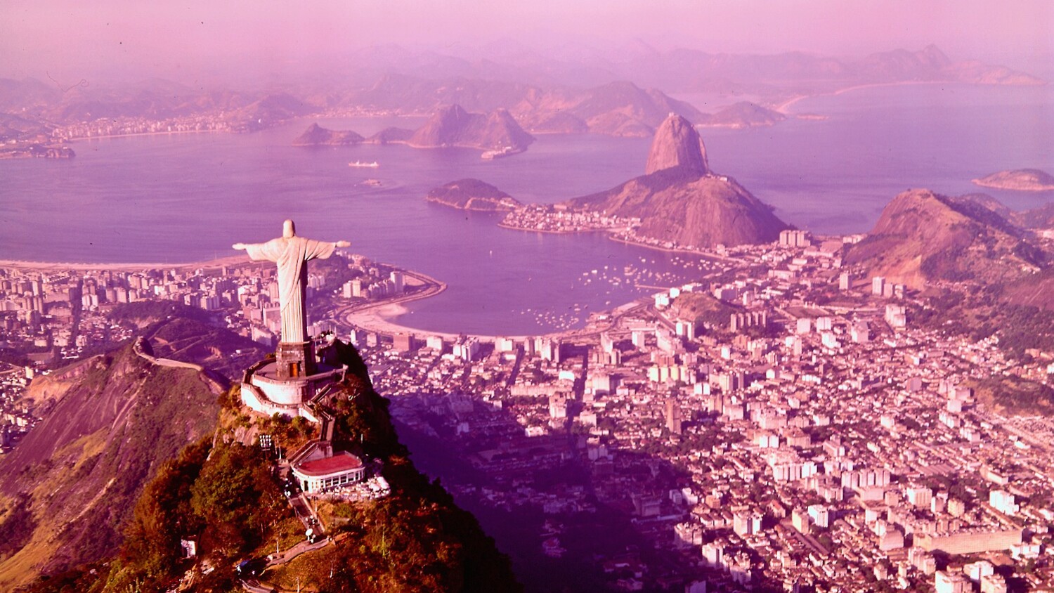 Brazil, 1970, Rio de Janeiro aerial view.