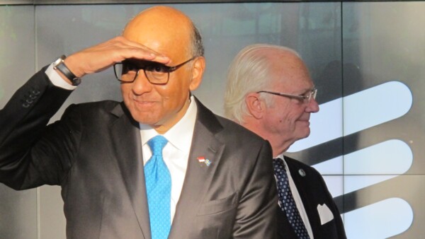 Singapore President, Tharman Shanmugaratnam, and the King of Sweden, His Majesty King Carl XVI Gustaf, during the visit to Ericsson HQ in Stockholm today.
