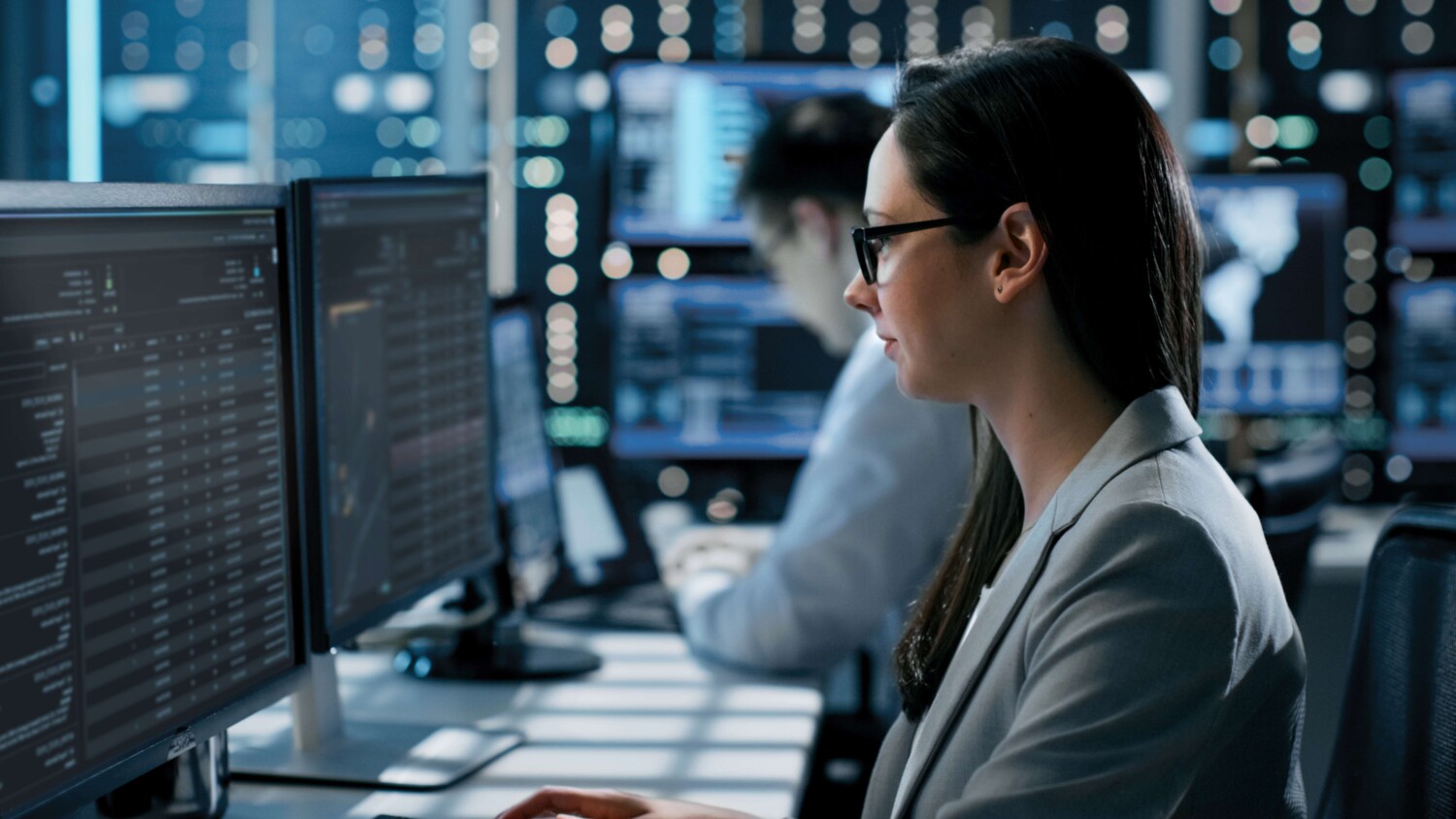 Engineer working on network management and network optimization.