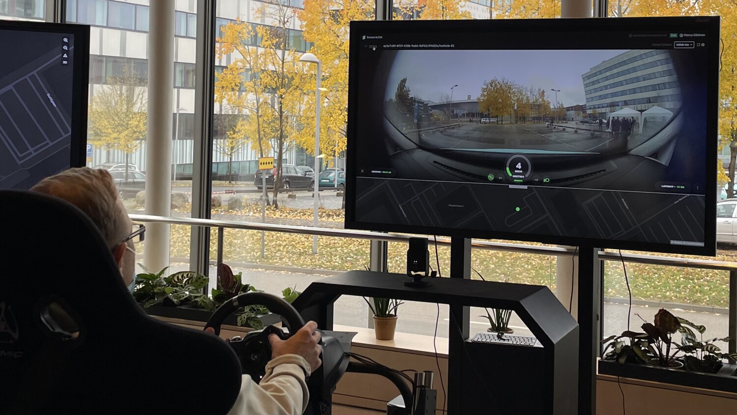 Bus operator in Control Tower of 5G Ride trial in Kista, October 2021.